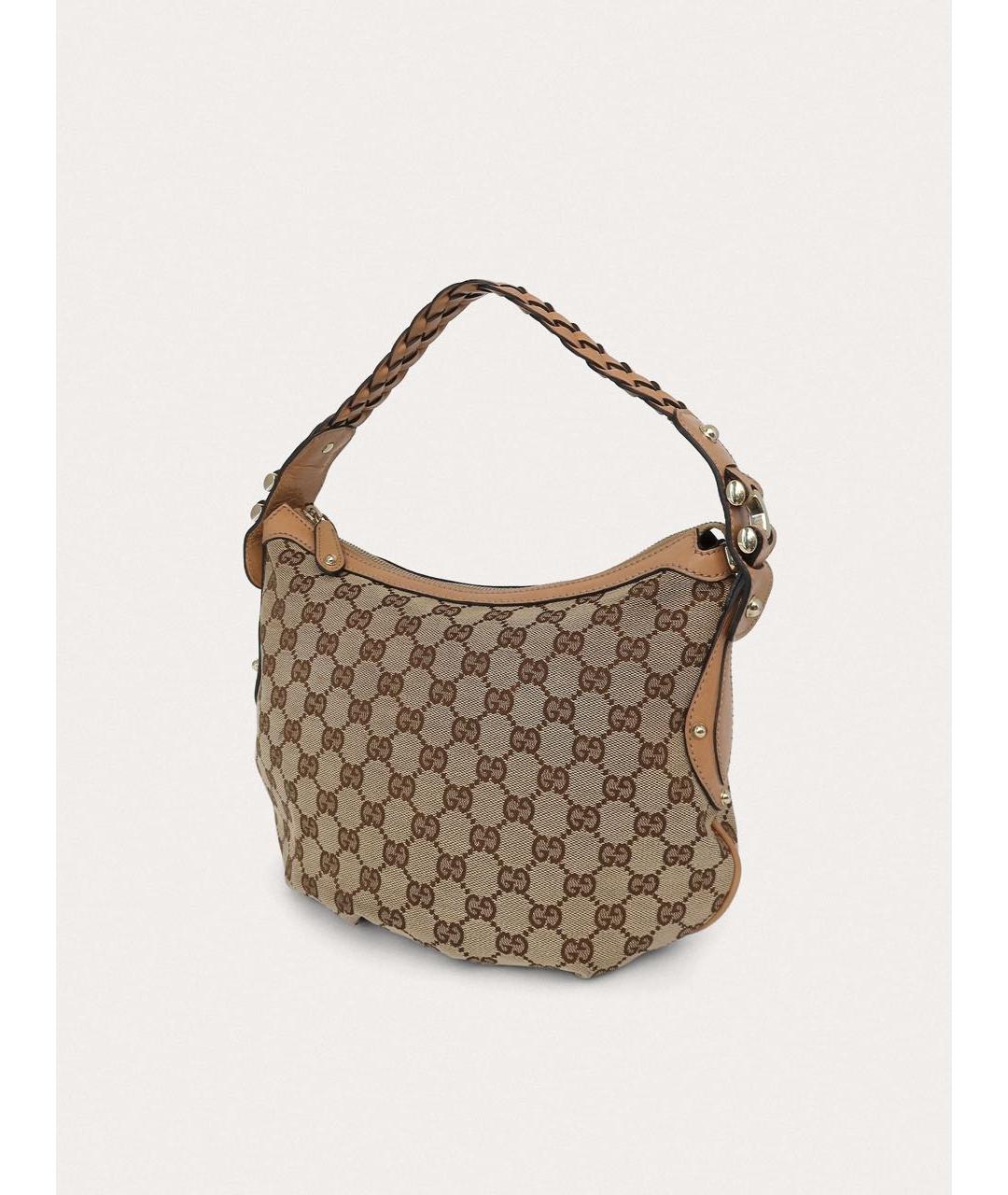 GUCCI Бежевая тканевая сумка через плечо, фото 2