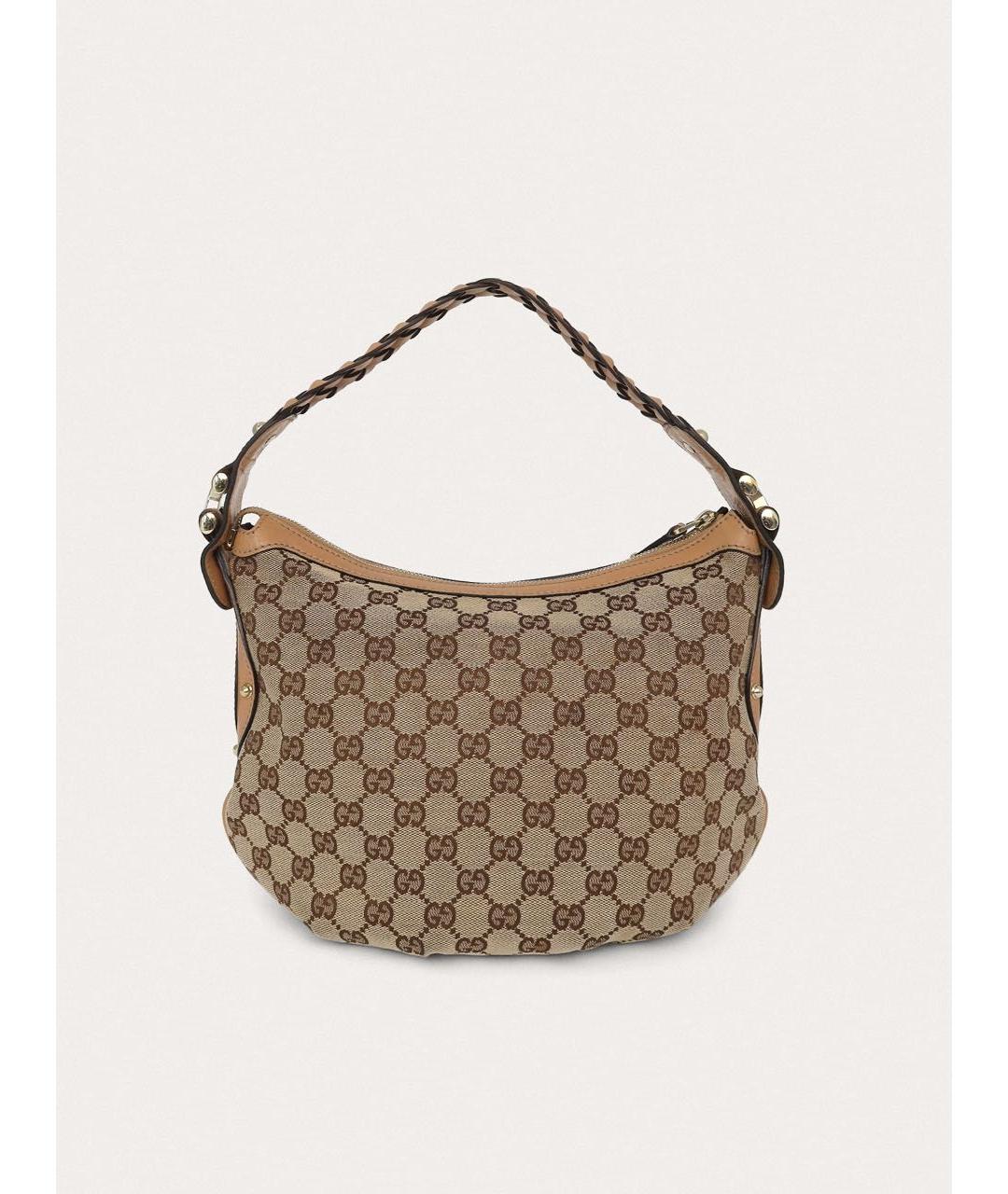GUCCI Бежевая тканевая сумка через плечо, фото 3