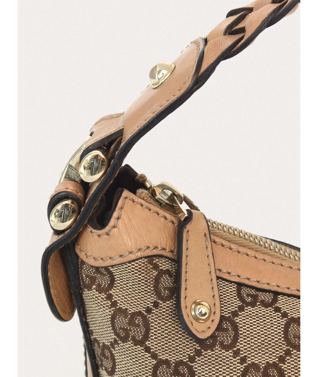 GUCCI Бежевая тканевая сумка через плечо, фото 6