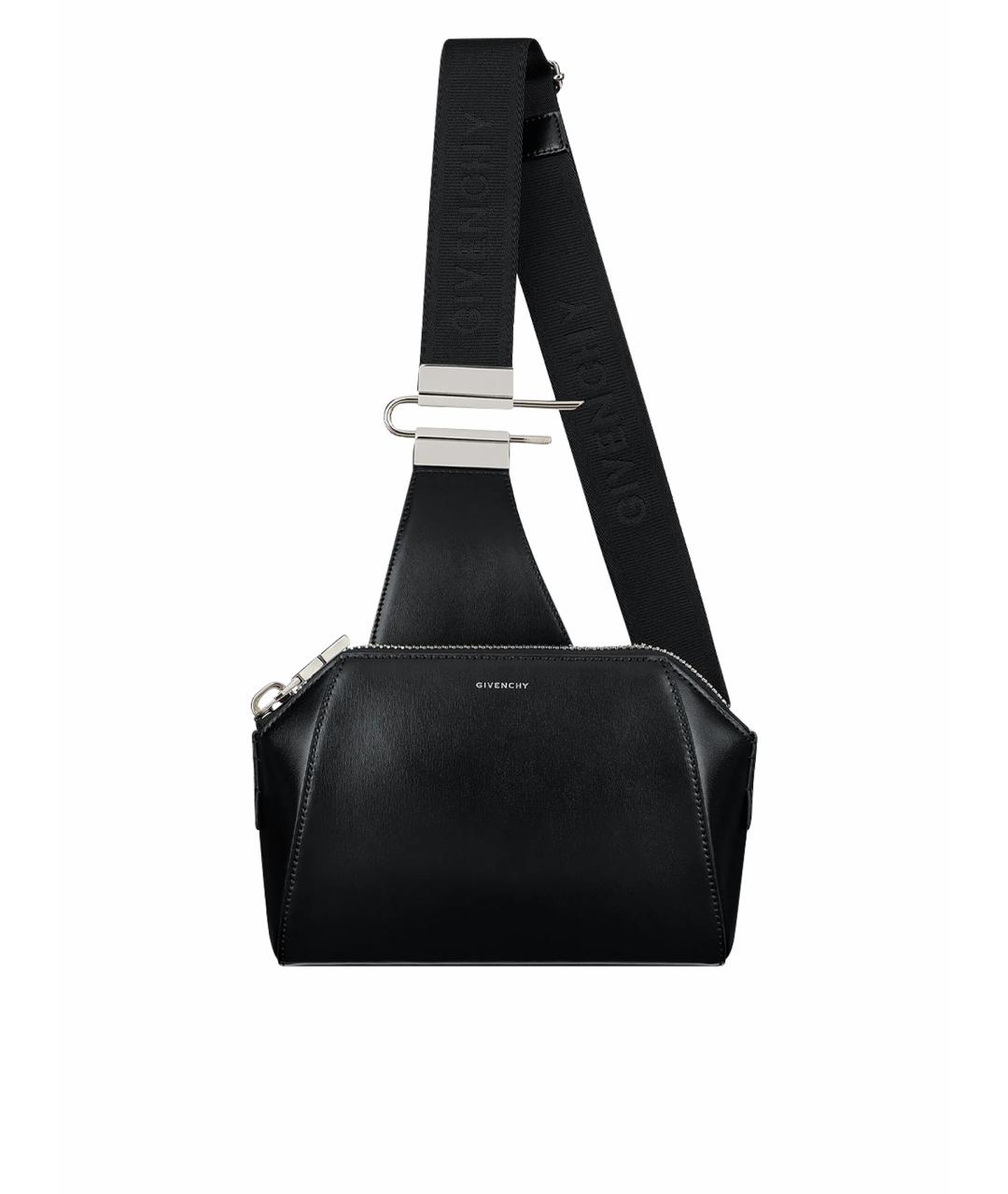 GIVENCHY Черная кожаная сумка на плечо, фото 1