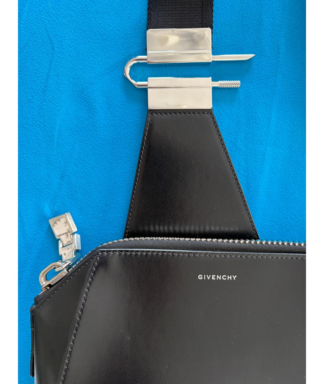 GIVENCHY Черная кожаная сумка на плечо, фото 5