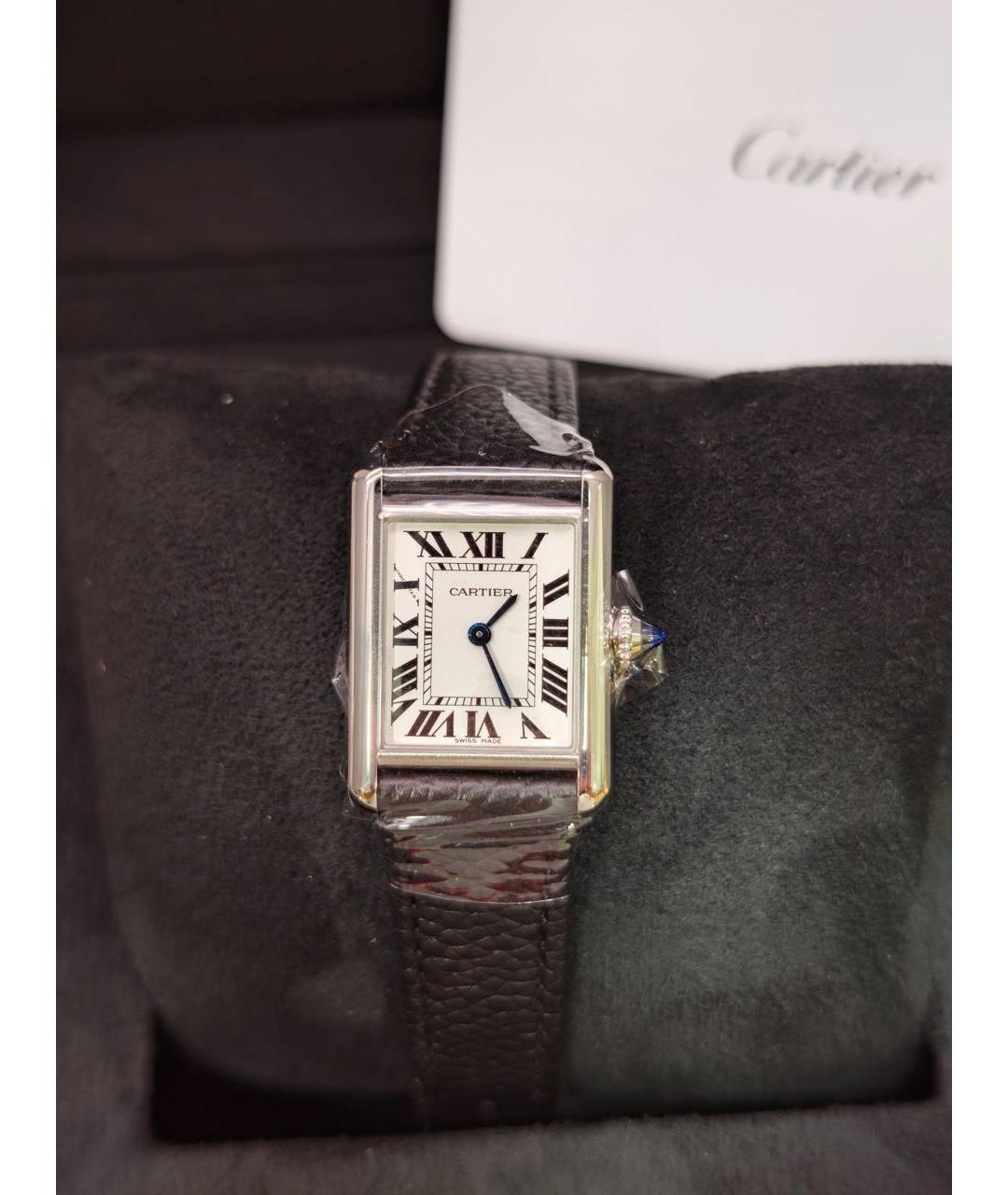 CARTIER Белые кожаные часы, фото 5