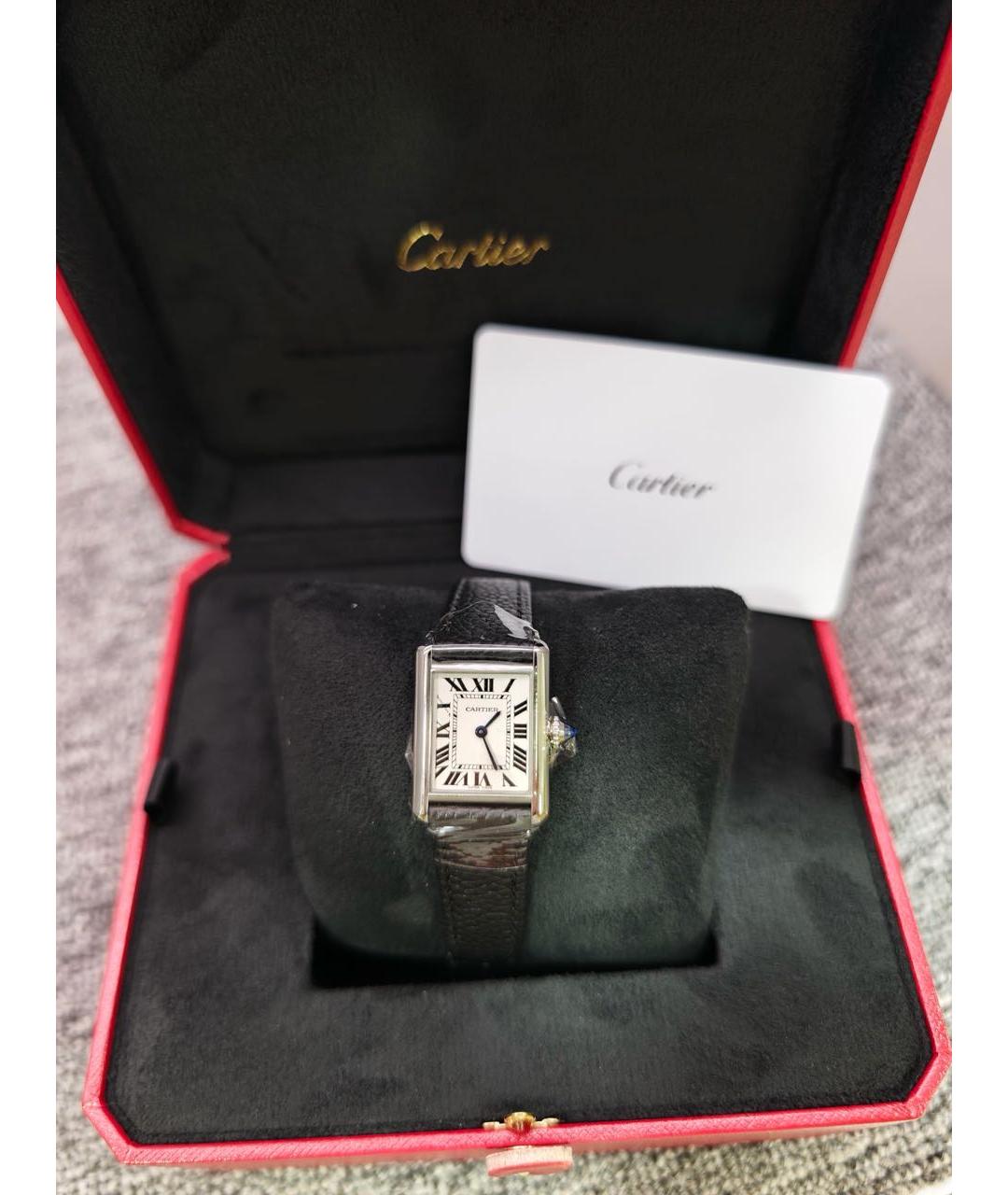CARTIER Белые кожаные часы, фото 4