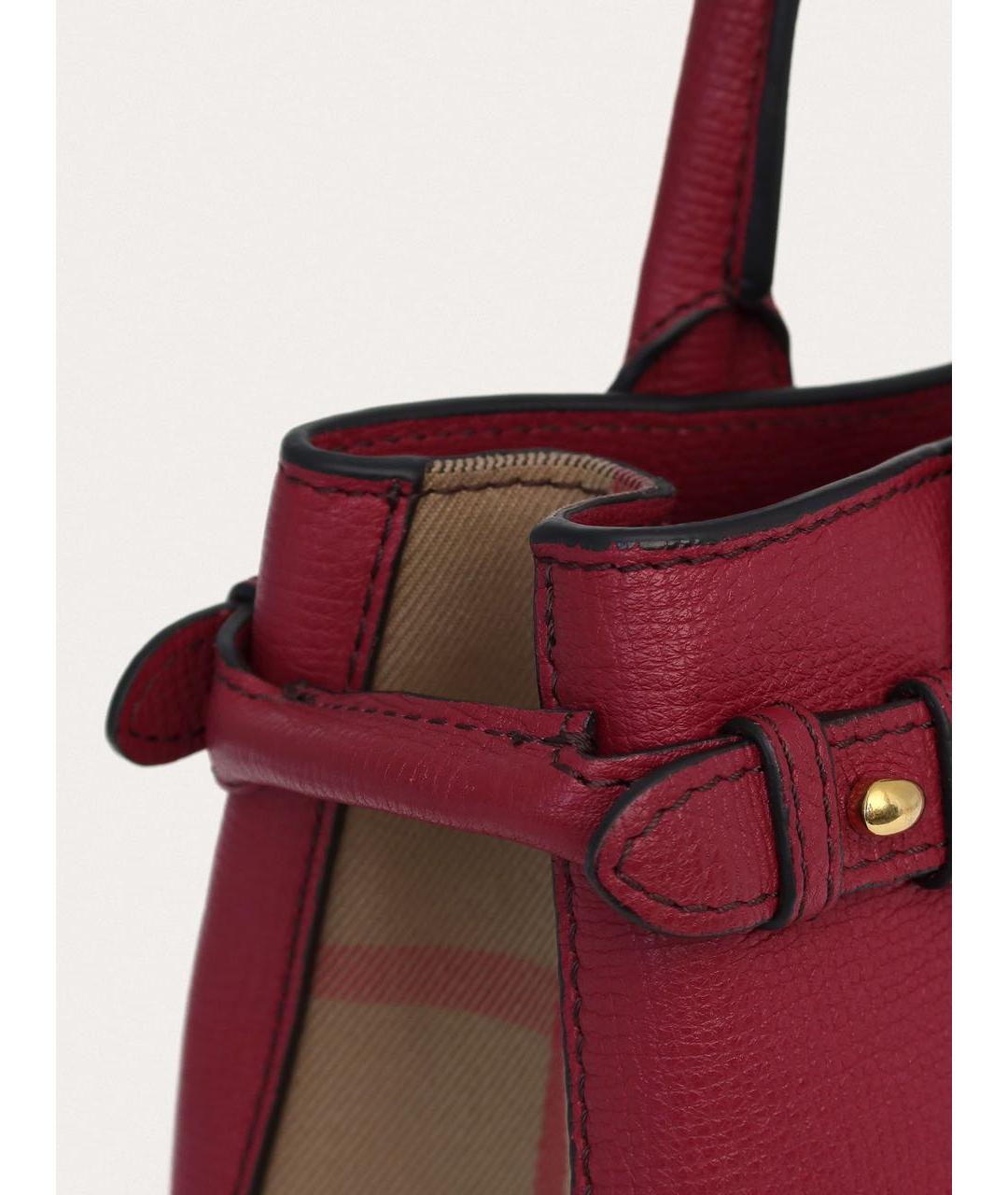 BURBERRY Бордовая кожаная сумка через плечо, фото 7