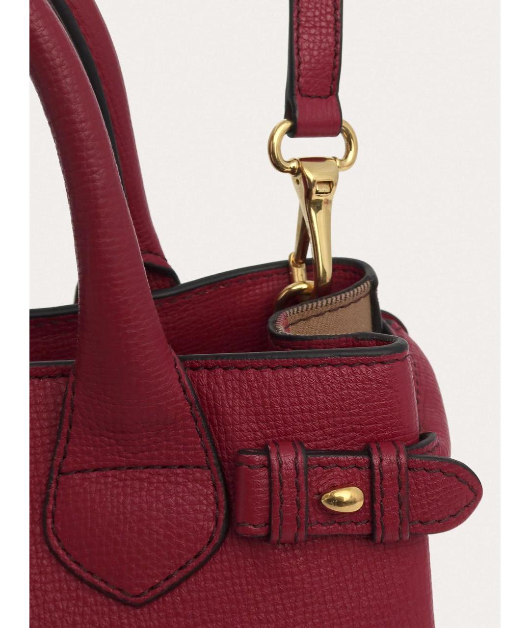 BURBERRY Бордовая кожаная сумка через плечо, фото 5