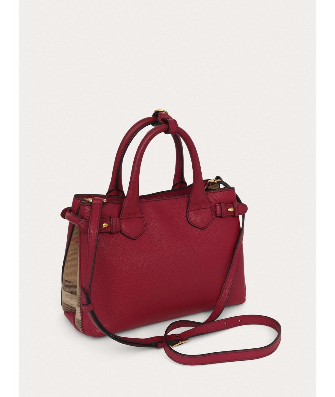 BURBERRY Бордовая кожаная сумка через плечо, фото 3