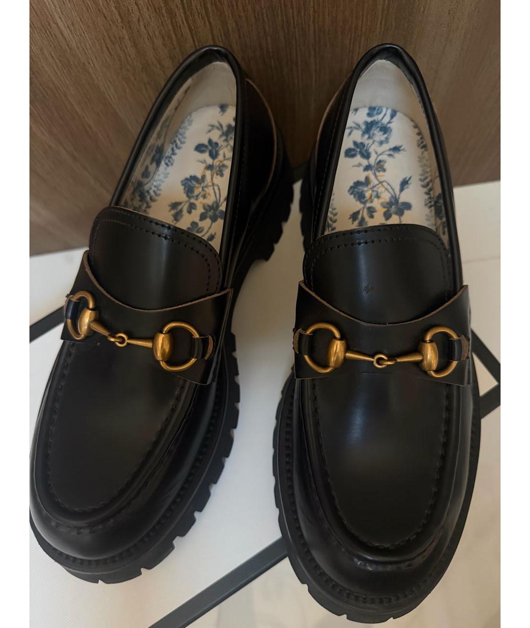 GUCCI Черные кожаные лоферы, фото 3
