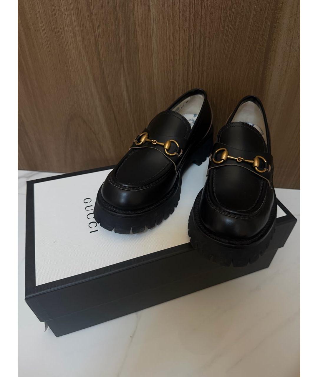 GUCCI Черные кожаные лоферы, фото 7