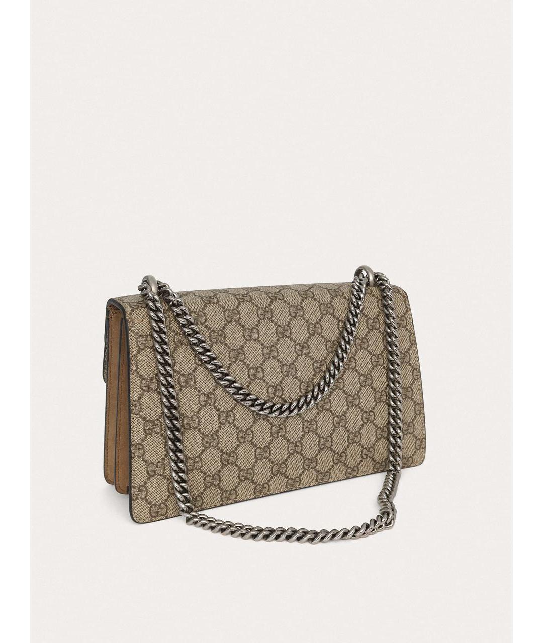 GUCCI Бежевая тканевая сумка через плечо, фото 3