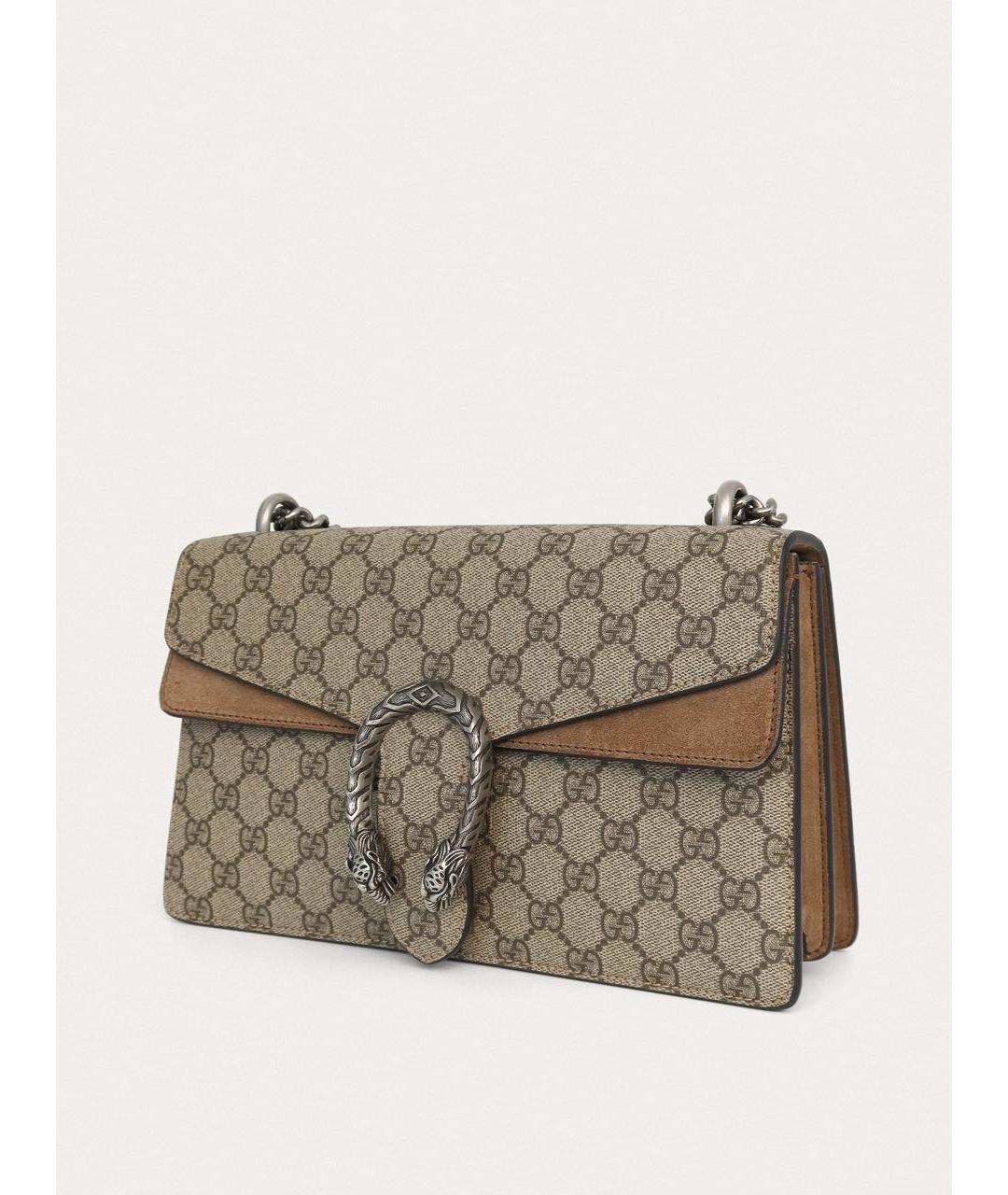 GUCCI Бежевая тканевая сумка через плечо, фото 2