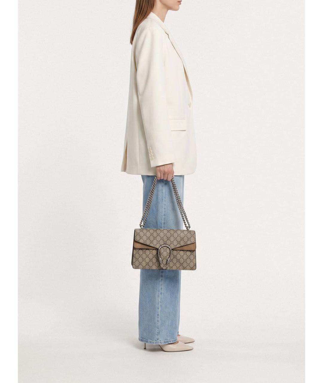 GUCCI Бежевая тканевая сумка через плечо, фото 8