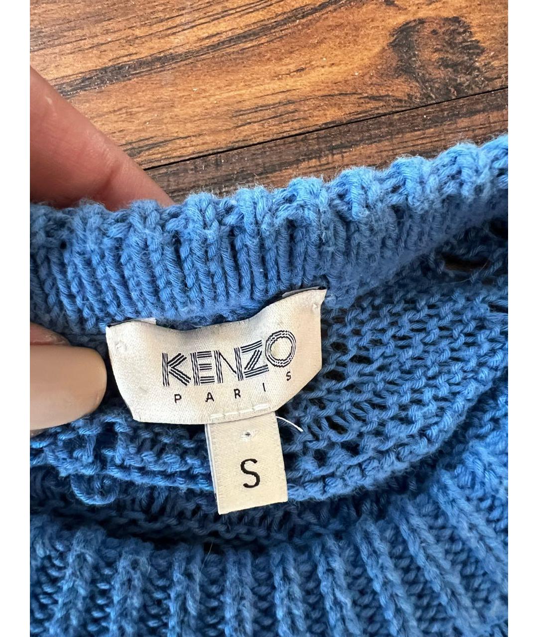 KENZO Синее хлопковое платье, фото 3