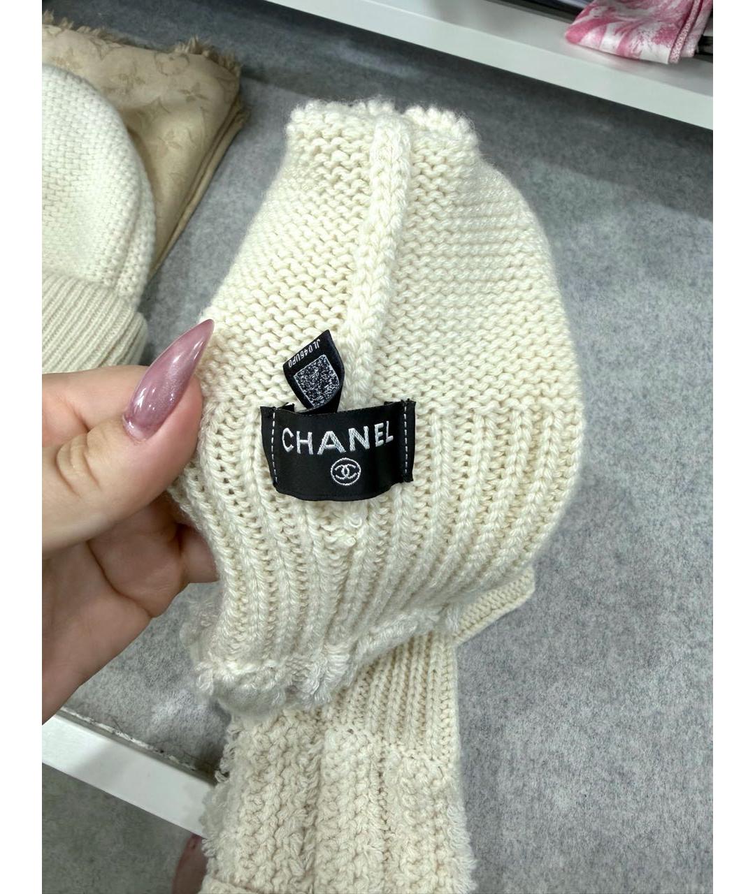 CHANEL Бежевые кашемировые митенки, фото 4