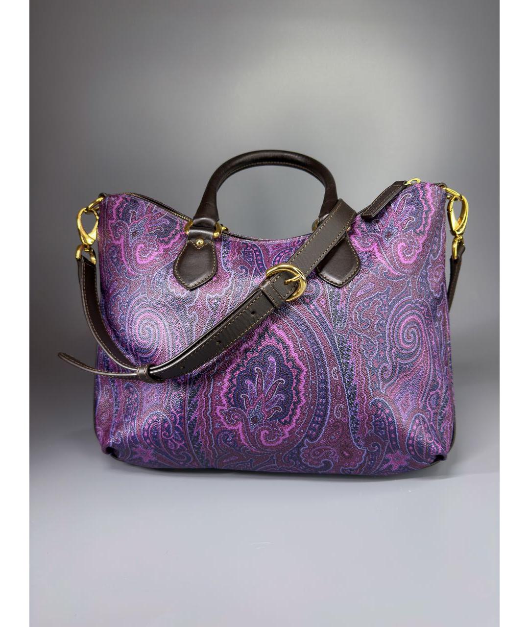 ETRO Фиолетовая сумка тоут, фото 8