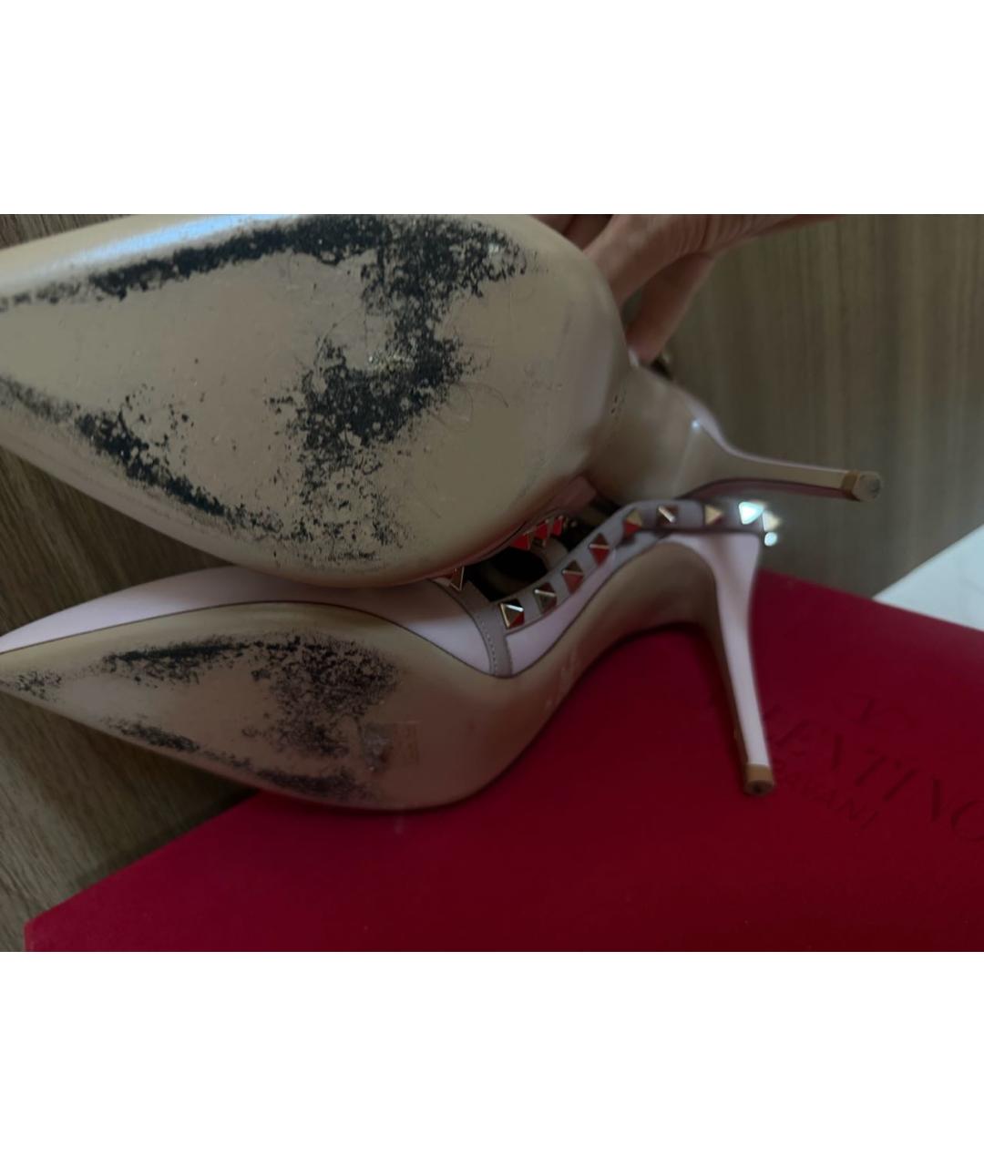 VALENTINO Розовые кожаные босоножки, фото 6
