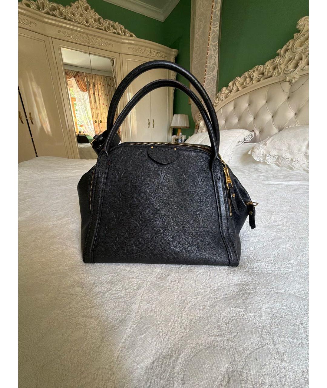 LOUIS VUITTON Черная кожаная сумка с короткими ручками, фото 9