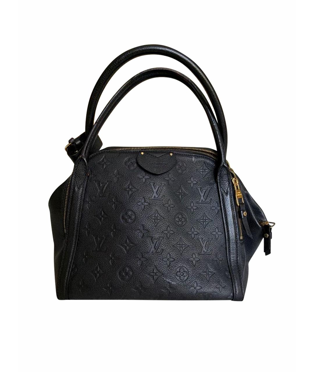 LOUIS VUITTON Черная кожаная сумка с короткими ручками, фото 1