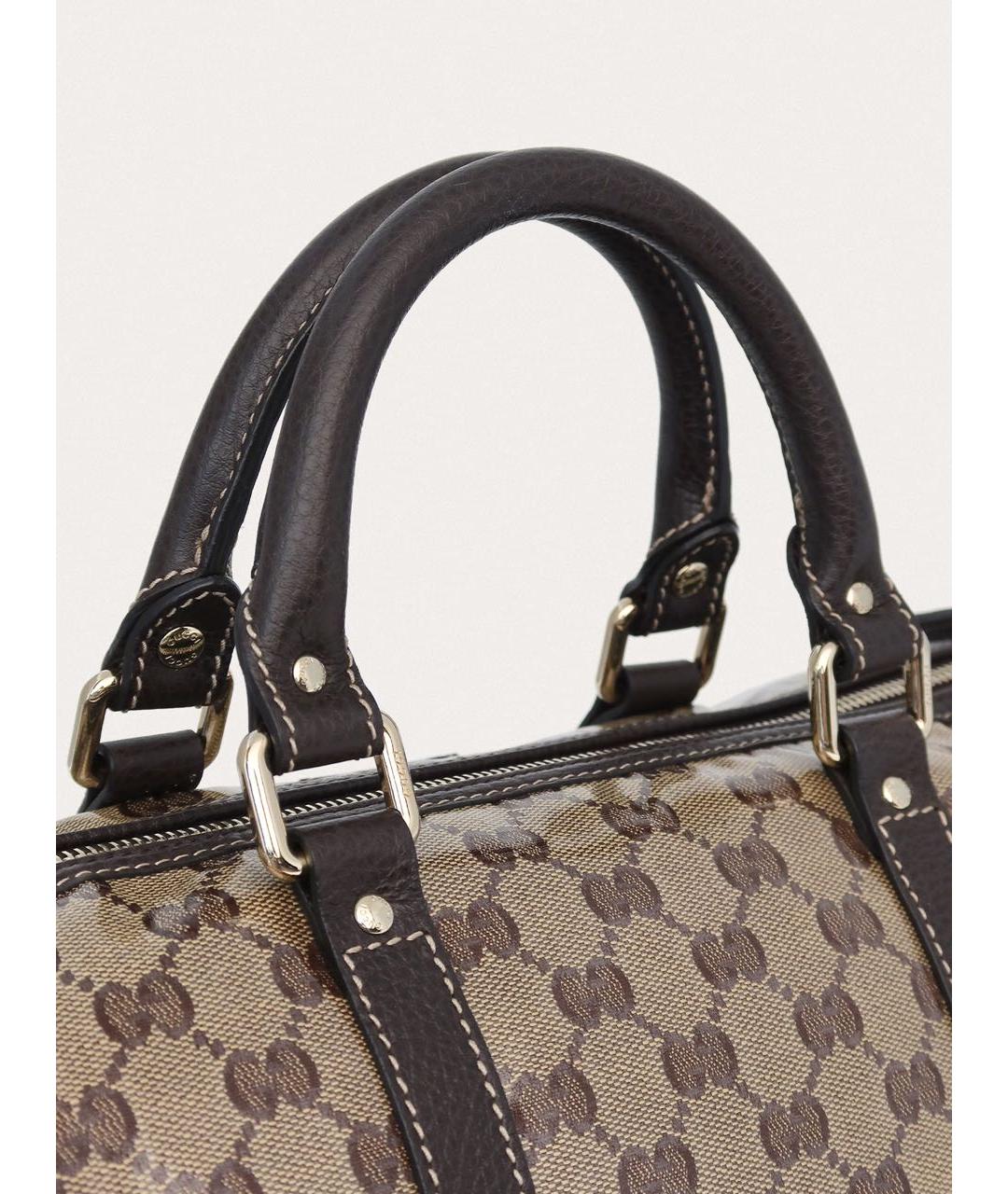 GUCCI Бежевая сумка с короткими ручками из лакированной кожи, фото 5