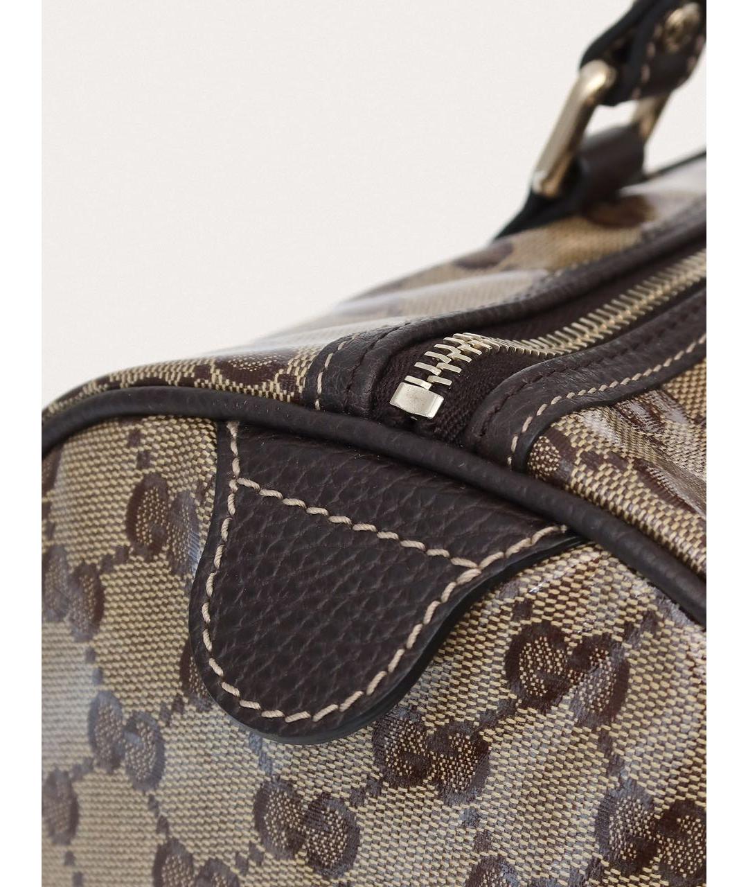 GUCCI Бежевая сумка с короткими ручками из лакированной кожи, фото 7