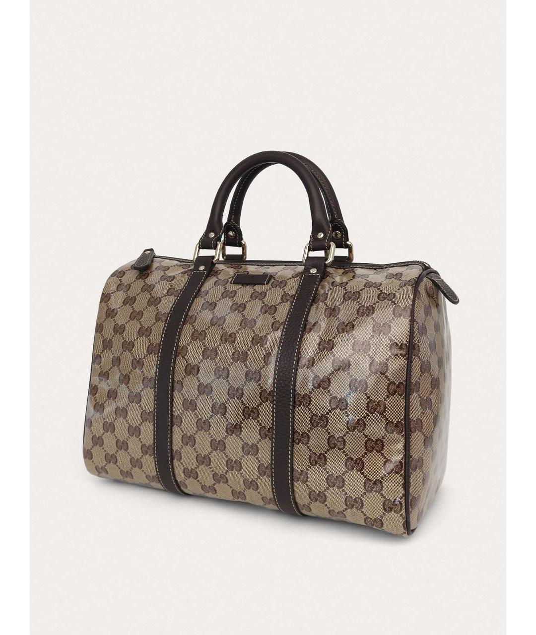 GUCCI Бежевая сумка с короткими ручками из лакированной кожи, фото 2