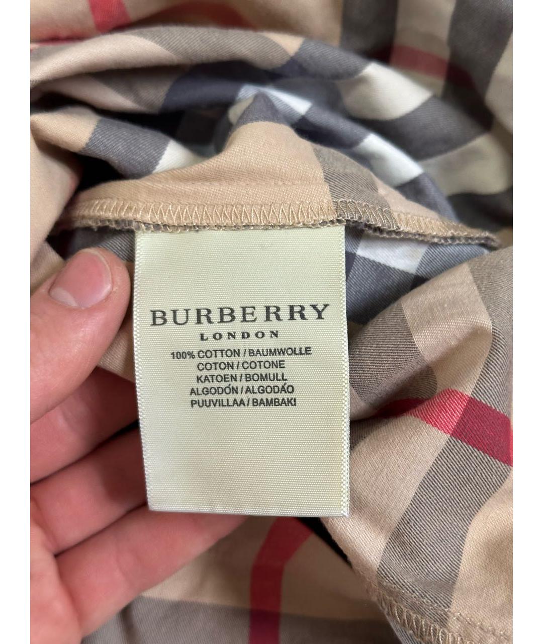 BURBERRY Бежевое хлопковое повседневное платье, фото 5