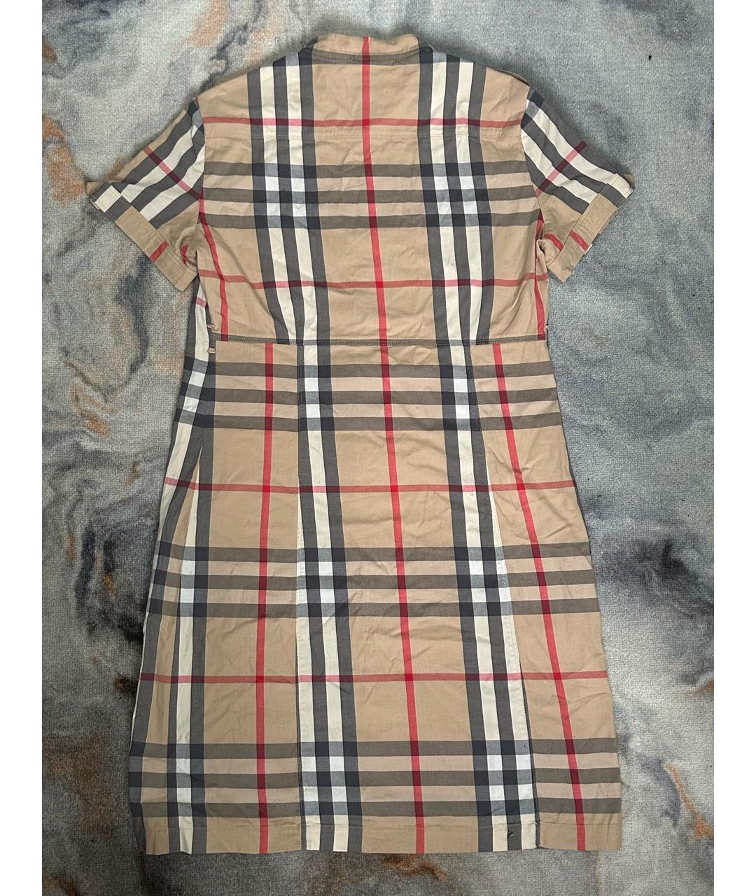 BURBERRY Бежевое хлопковое повседневное платье, фото 2