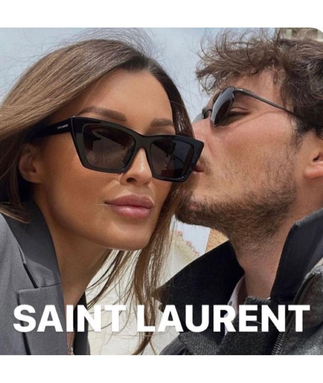 SAINT LAURENT Черные пластиковые солнцезащитные очки, фото 4