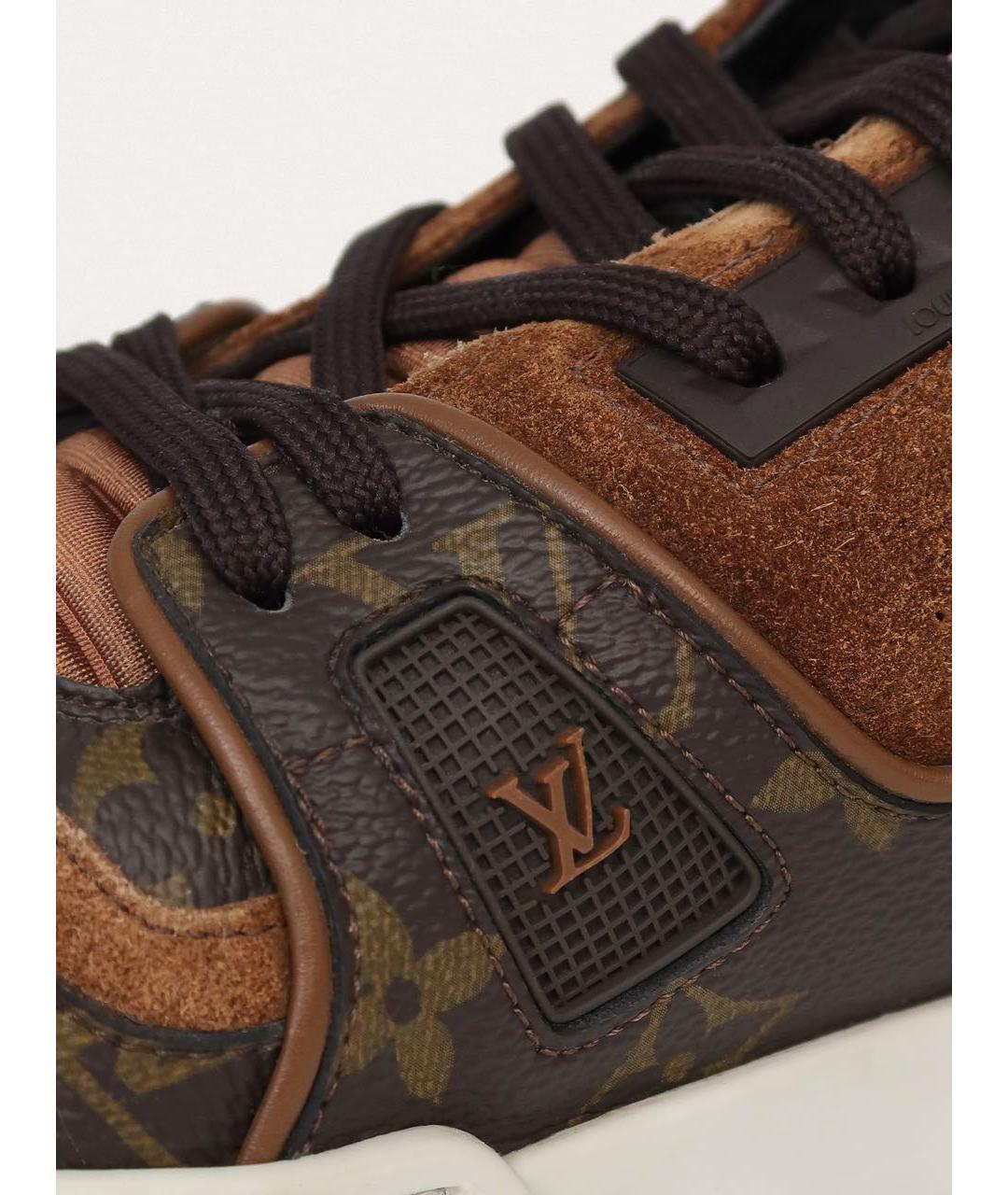 LOUIS VUITTON Коричневые замшевые низкие кроссовки / кеды, фото 5