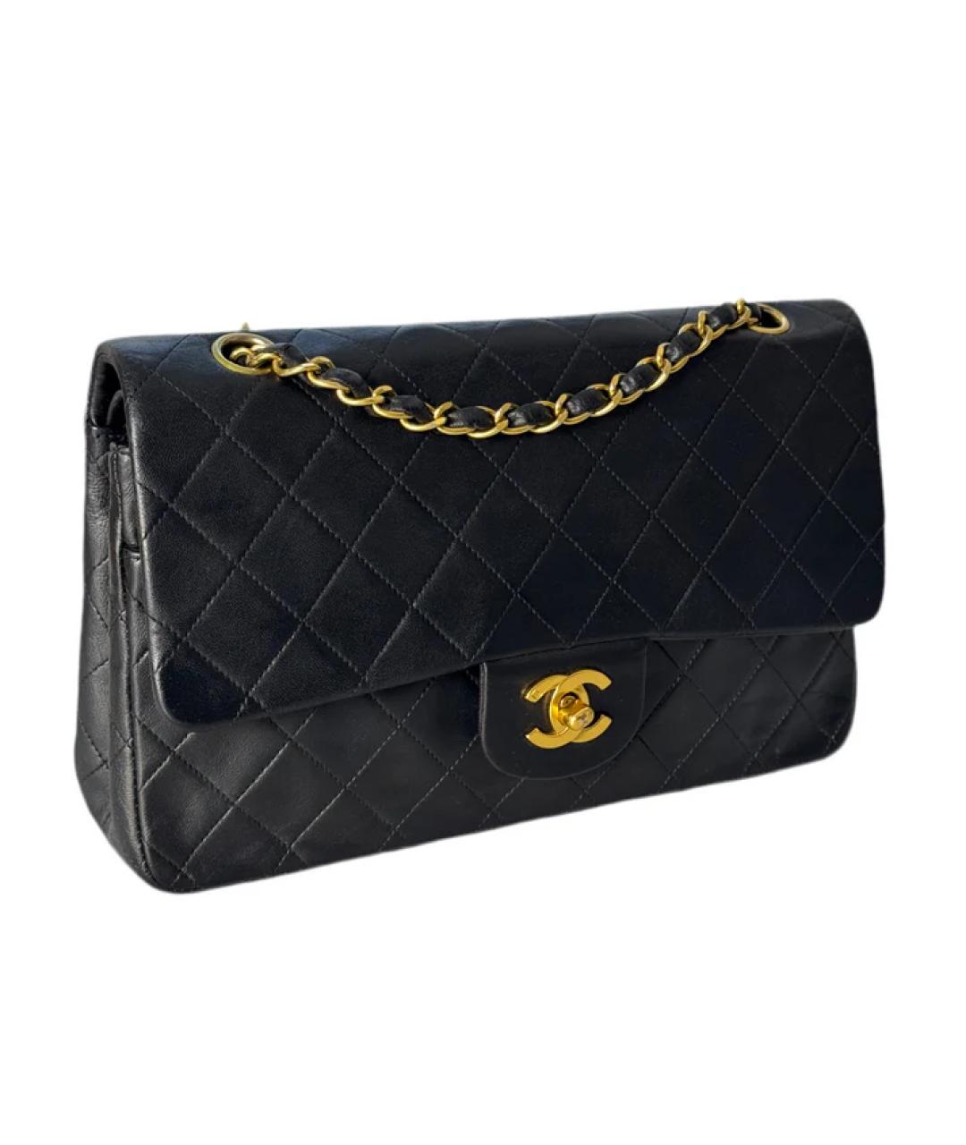 CHANEL Черная кожаная сумка с короткими ручками, фото 10