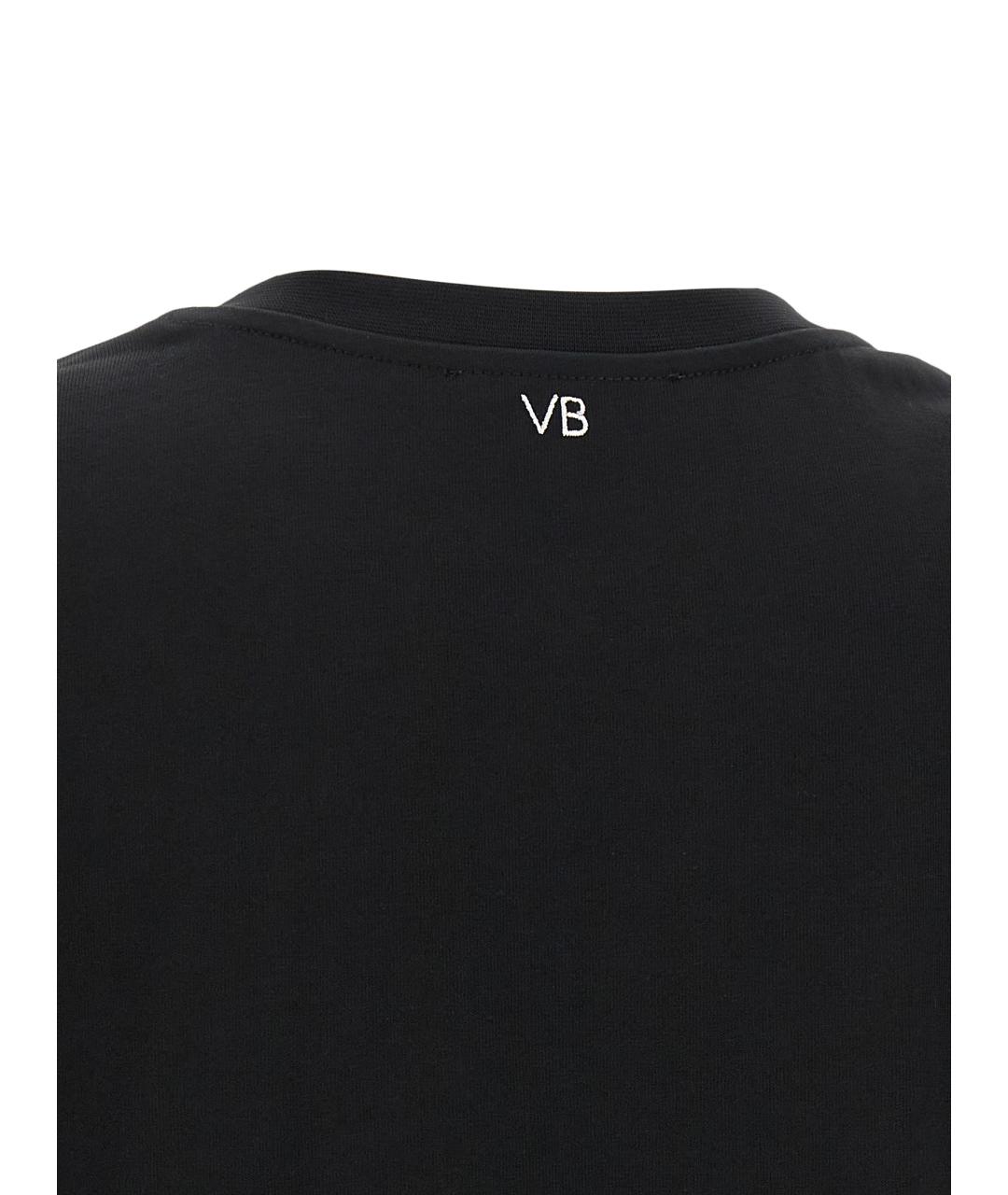 VICTORIA BECKHAM Черная хлопковая футболка, фото 4