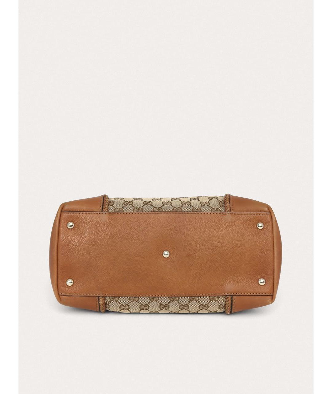 GUCCI Бежевая тканевая сумка с короткими ручками, фото 5