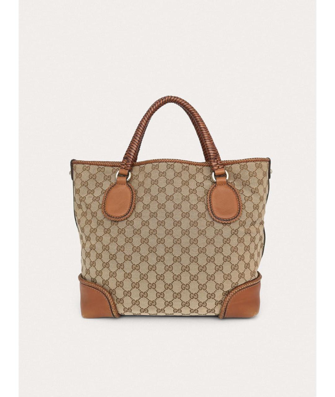 GUCCI Бежевая тканевая сумка с короткими ручками, фото 3