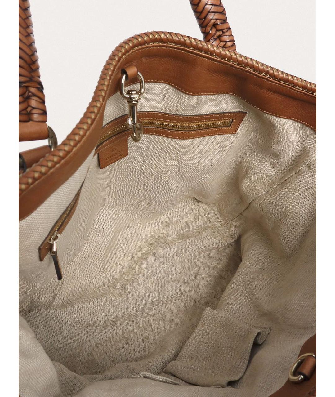 GUCCI Бежевая тканевая сумка с короткими ручками, фото 4