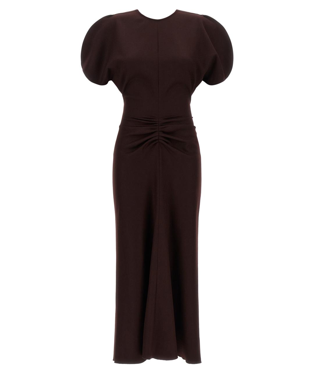 VICTORIA BECKHAM Бордовое шерстяное платье, фото 1