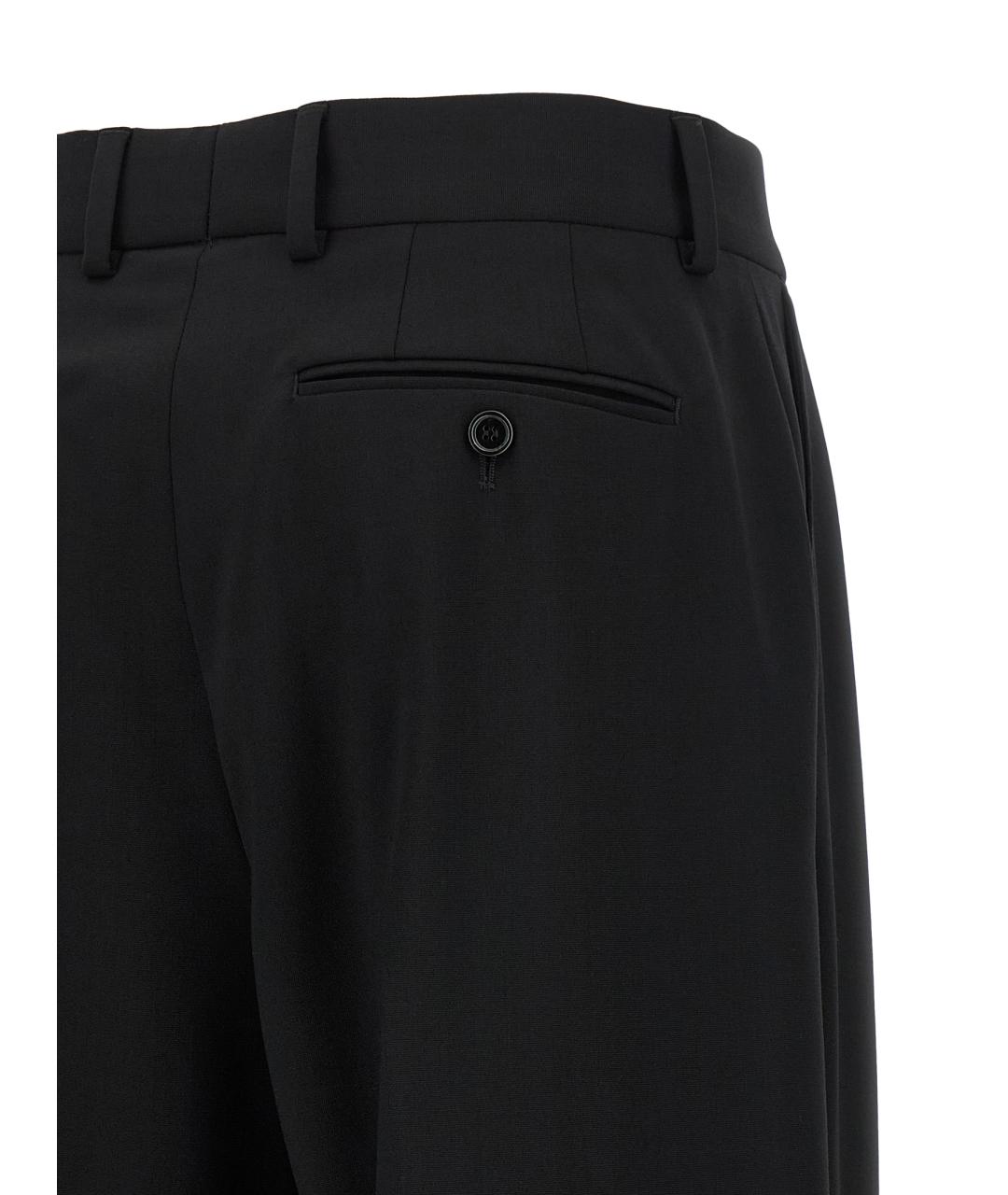 DOLCE&GABBANA Черные шерстяные прямые брюки, фото 4