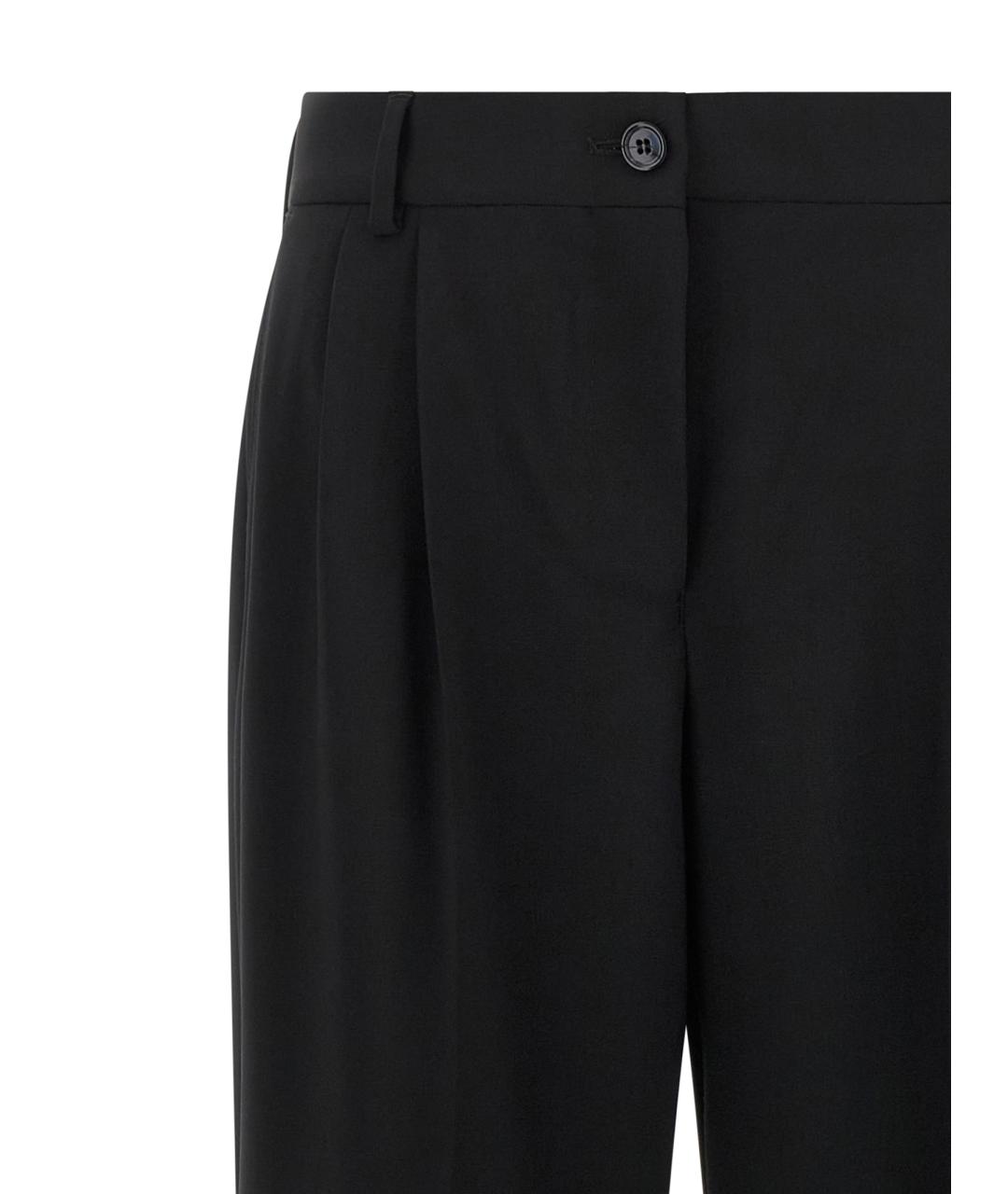 DOLCE&GABBANA Черные шерстяные прямые брюки, фото 3
