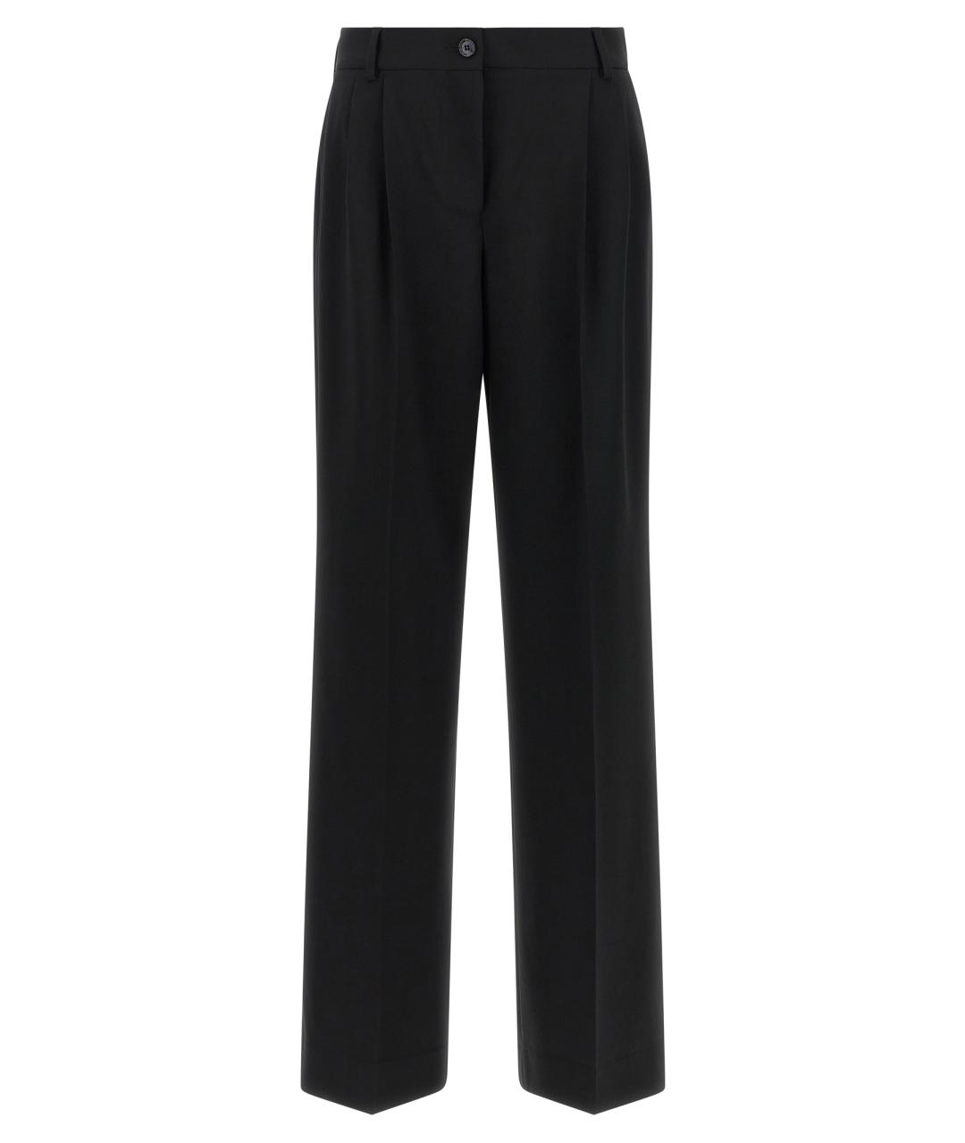 DOLCE&GABBANA Черные шерстяные прямые брюки, фото 1