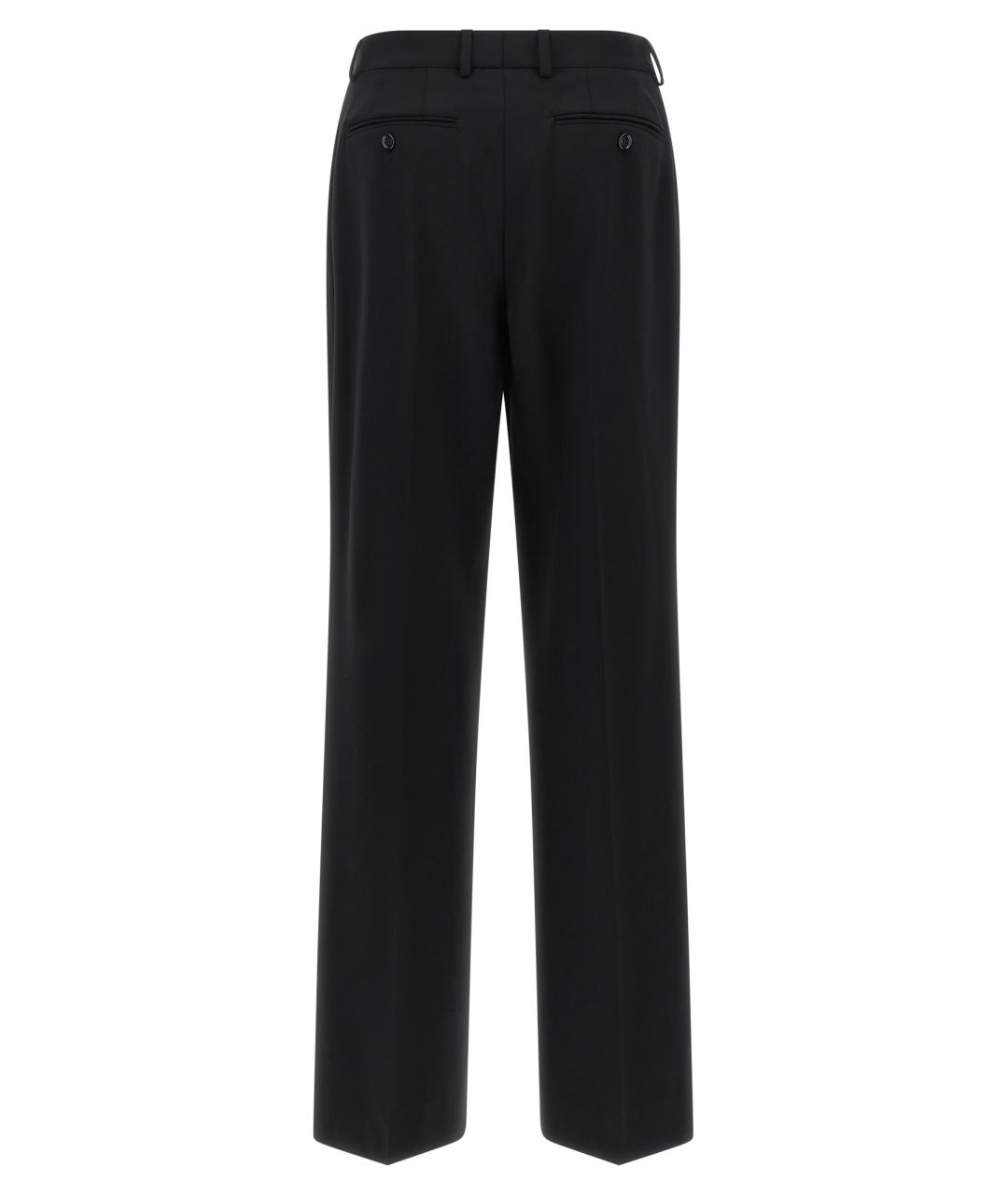 DOLCE&GABBANA Черные шерстяные прямые брюки, фото 2