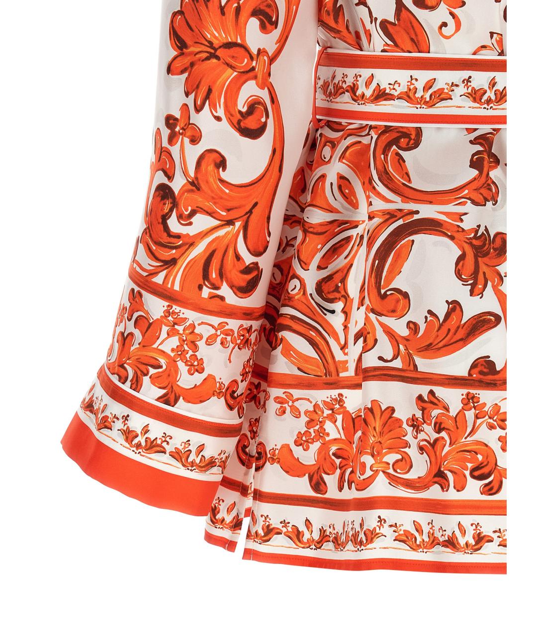 DOLCE&GABBANA Оранжевая шелковая рубашка, фото 4
