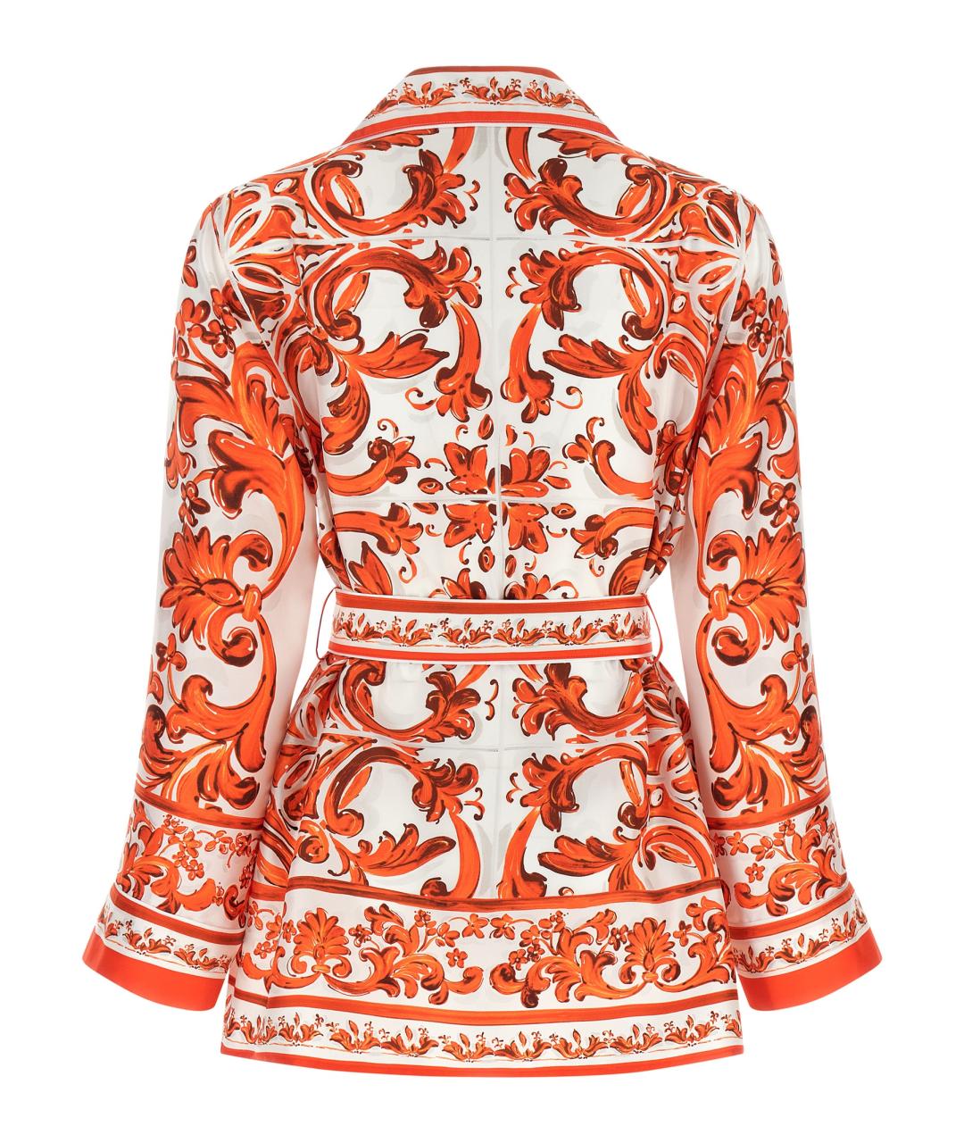 DOLCE&GABBANA Оранжевая шелковая рубашка, фото 2