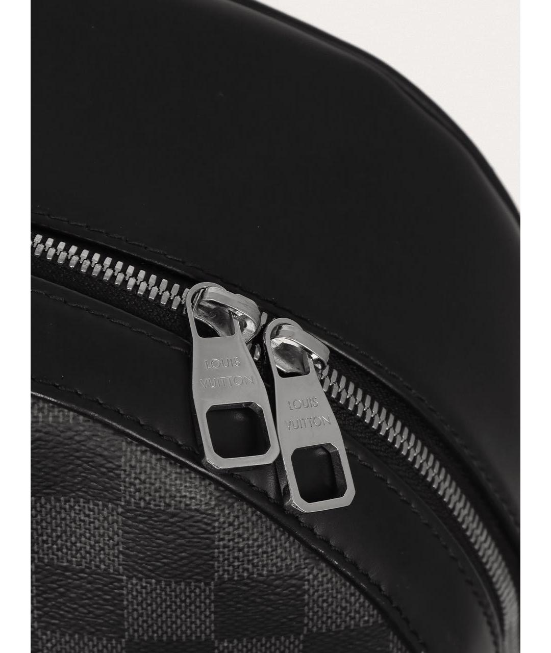 LOUIS VUITTON Черный кожаный рюкзак, фото 7