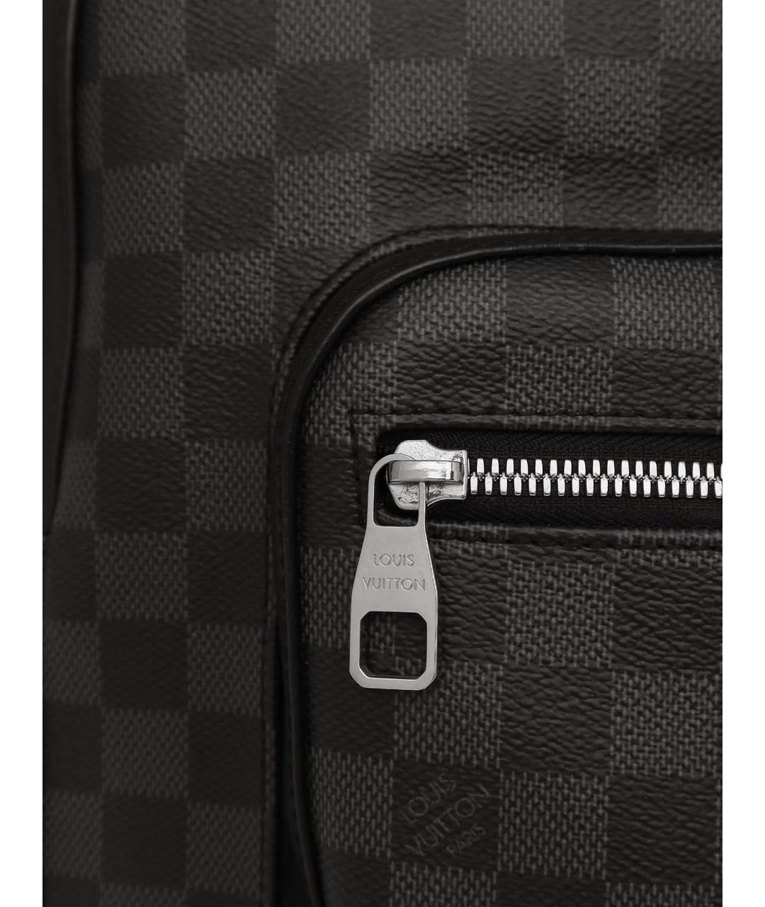 LOUIS VUITTON Черный кожаный рюкзак, фото 6