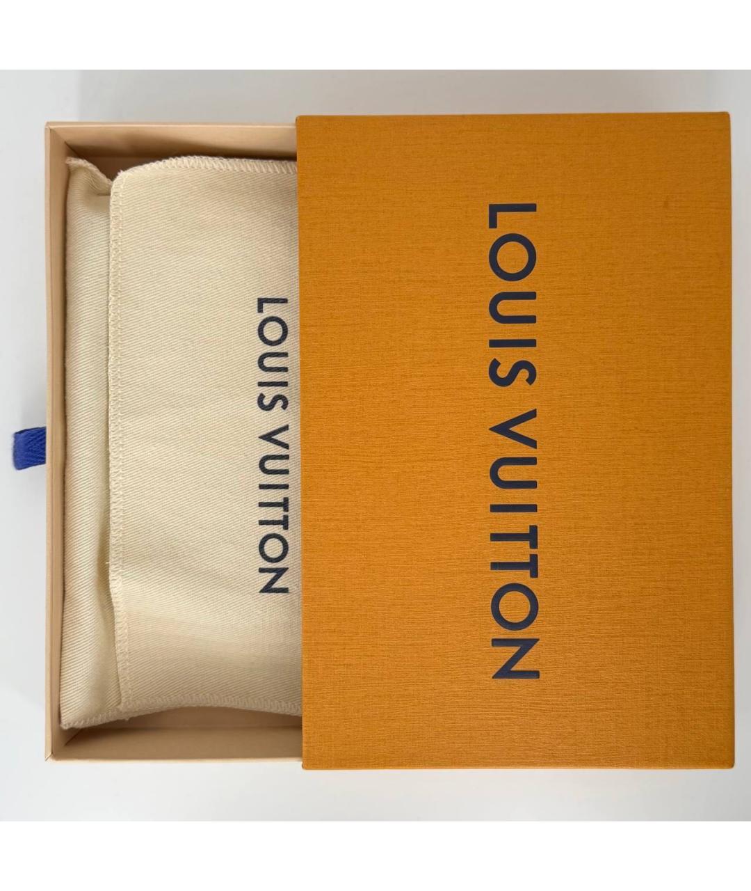 LOUIS VUITTON Антрацитовый кожаный кошелек, фото 6