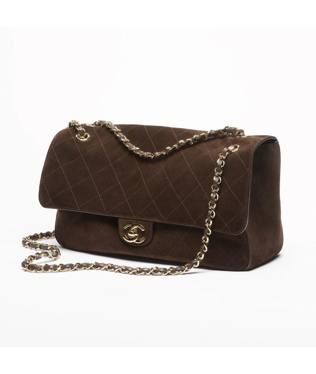 CHANEL Коричневая замшевая сумка через плечо, фото 2