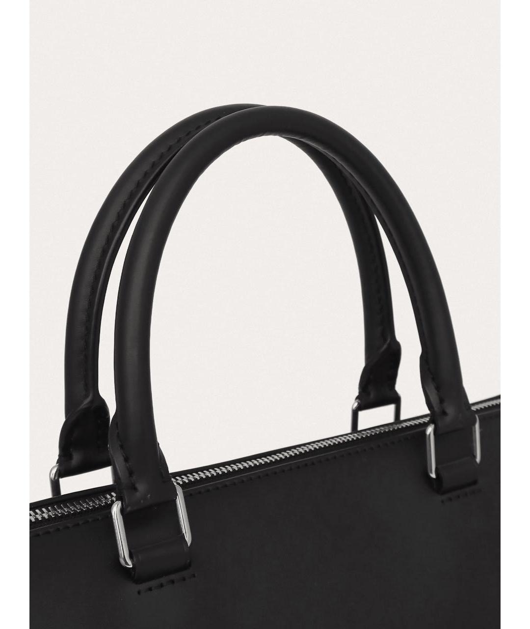 LOUIS VUITTON Черный кожаный портфель, фото 7