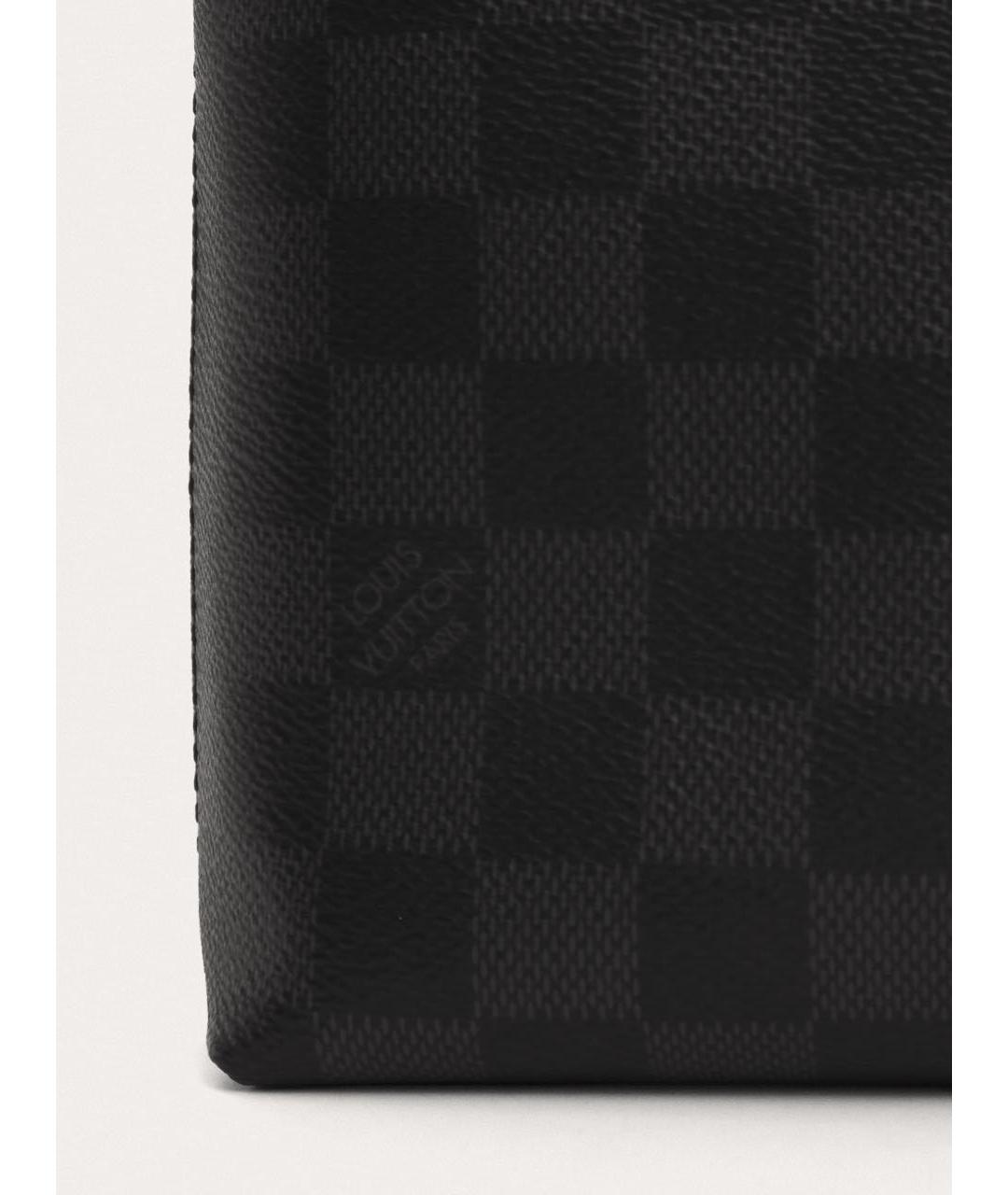 LOUIS VUITTON Черный кожаный портфель, фото 5