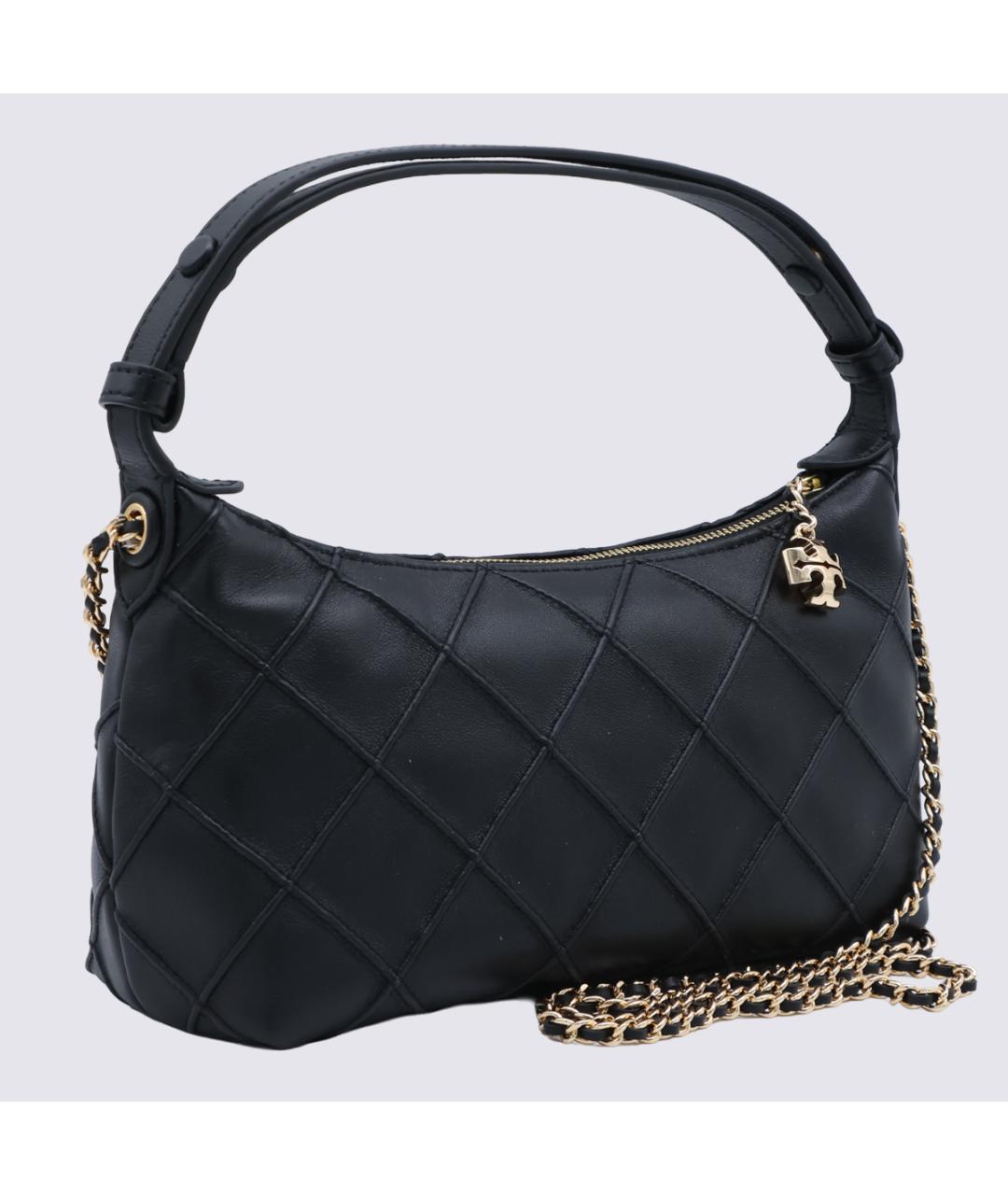 TORY BURCH Черная кожаная сумка с короткими ручками, фото 2