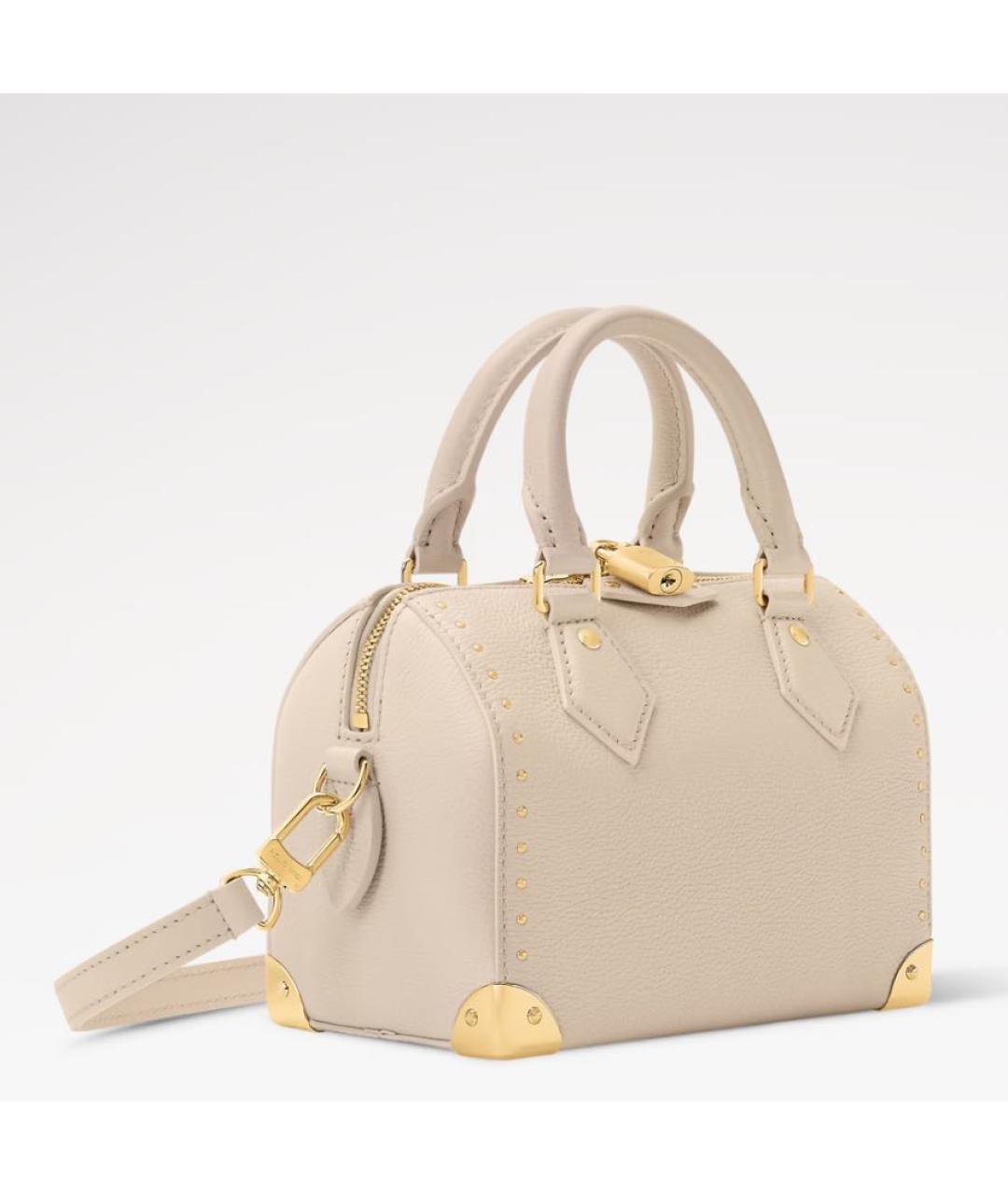 LOUIS VUITTON Бежевая кожаная сумка тоут, фото 2