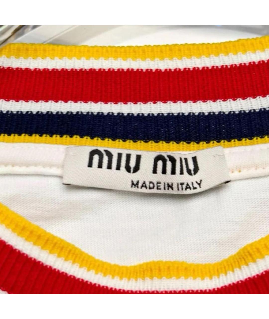 MIU MIU Белая футболка, фото 3