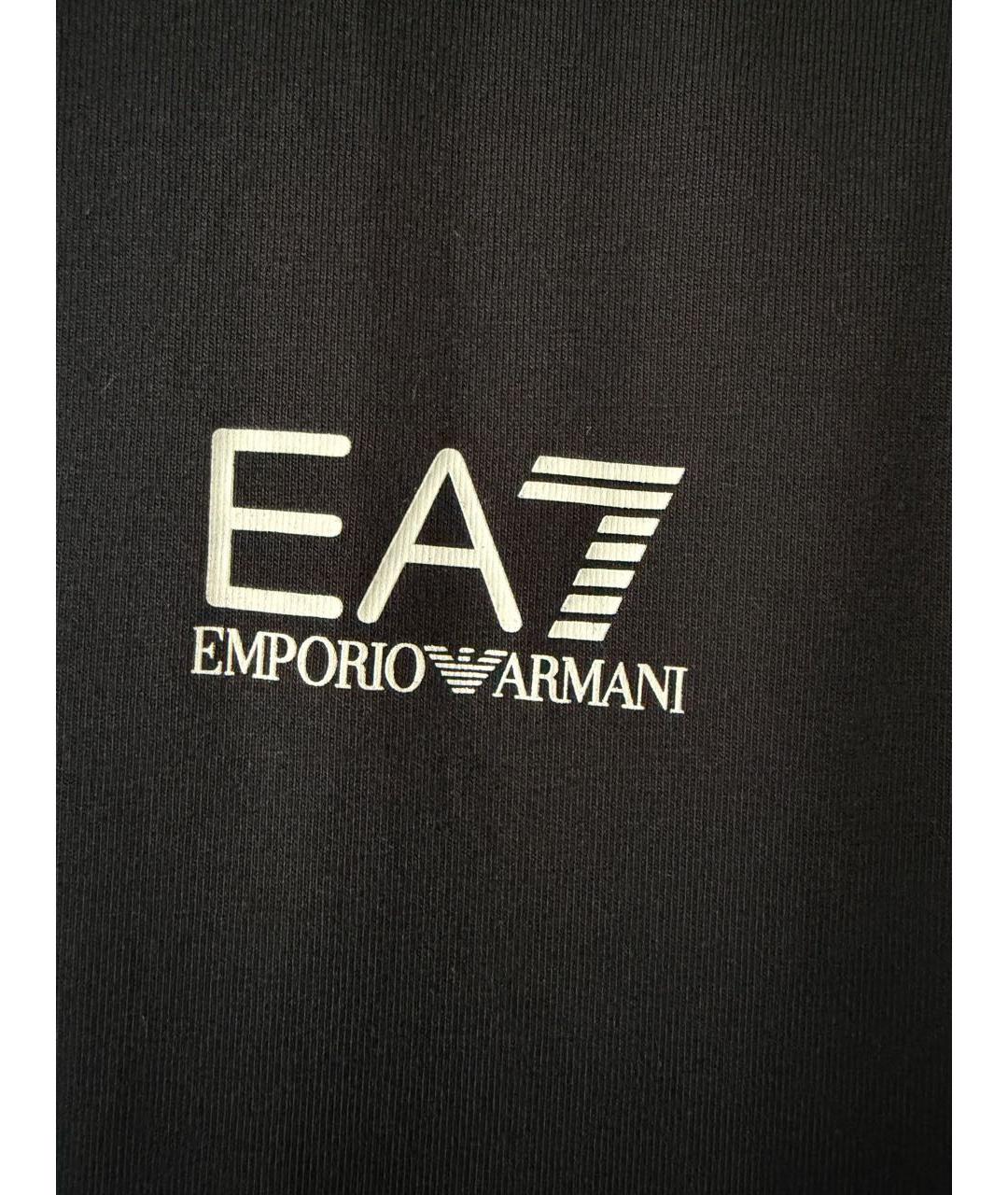 EMPORIO ARMANI Черное хлопковое повседневное платье, фото 5
